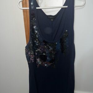 Express Black Sequin Sleeveless Tank Top